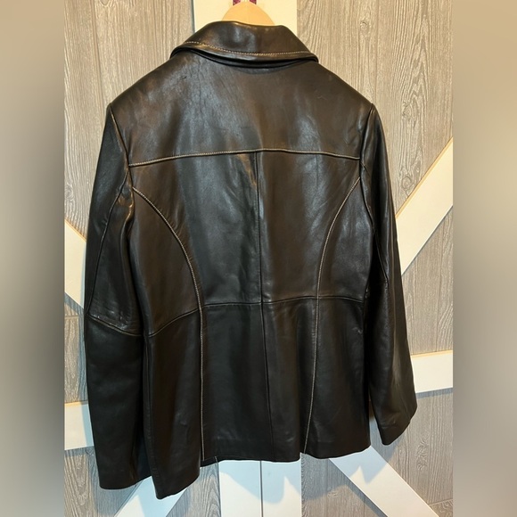 018. MK Women’s Black Leather Jacket GORGEOUS! Length 25” • M - Picture 3 of 10
